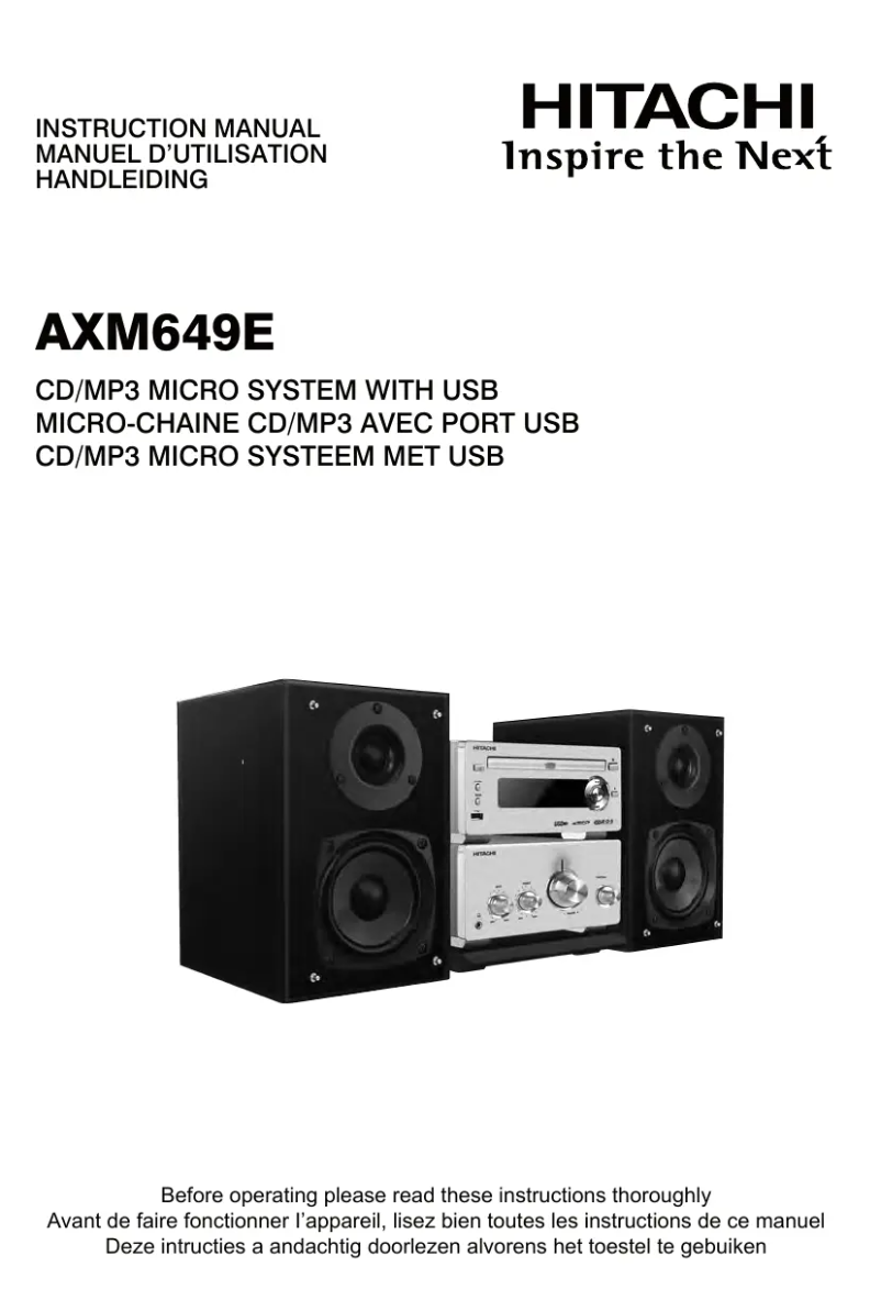 Page 1 de la notice Manuel utilisateur Hitachi AXM649E