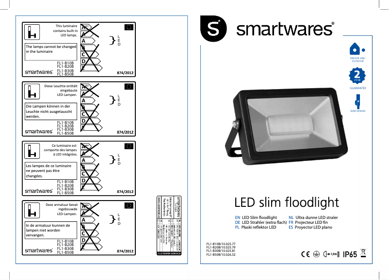 Page n°1 - Manuel utilisateur Smartwares FL1-B50B