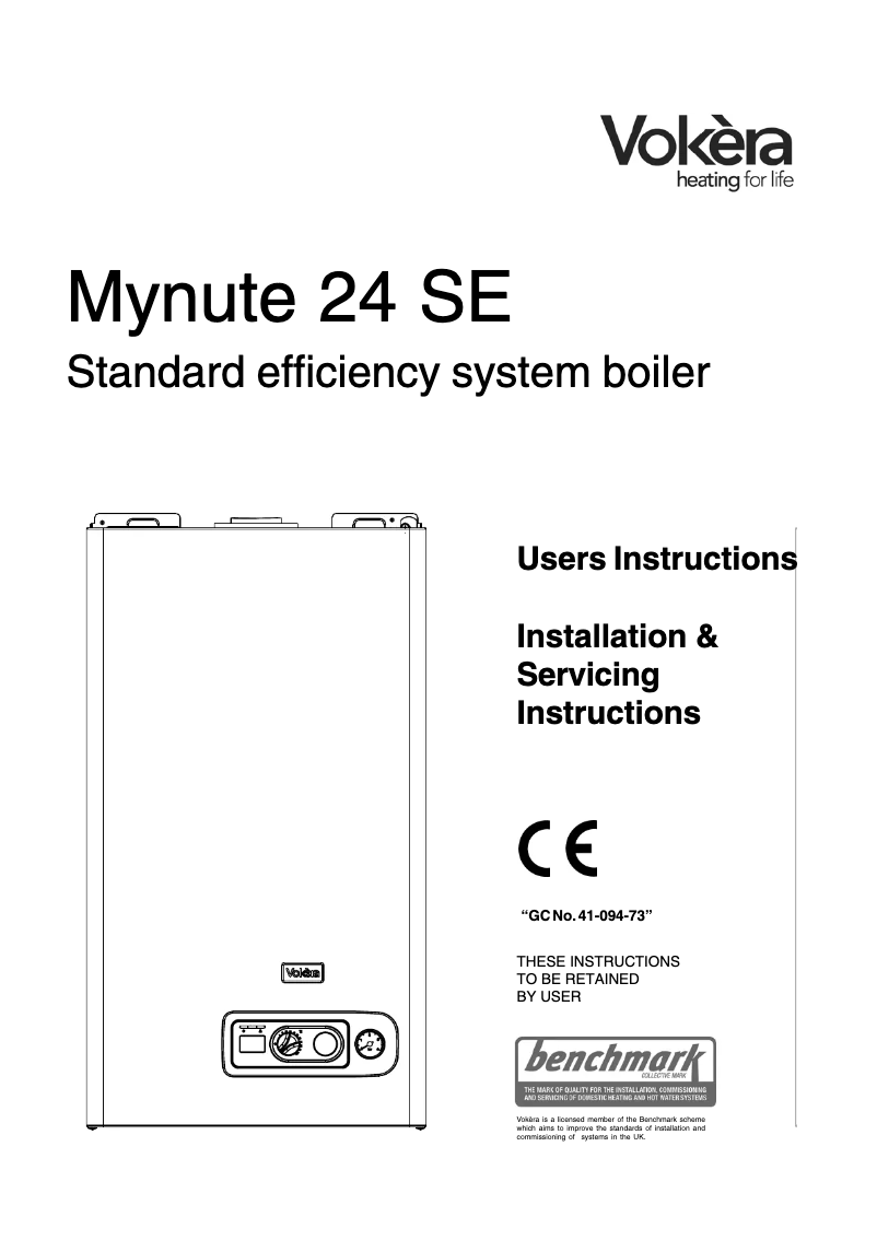 Page 1 de la notice Manuel utilisateur Vokèra Mynute 24SE