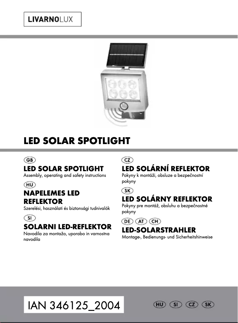 Page n°1 - Manuel utilisateur Livarno Lux IAN 346125