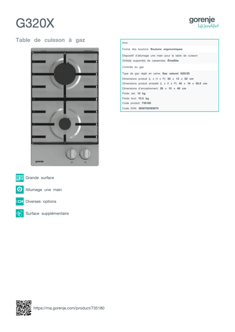 Image de la première page du manuel de l'appareil G320X