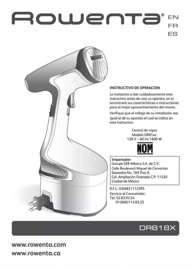 Page 1 de la notice Manuel utilisateur Rowenta X-Cel Steam DR8181