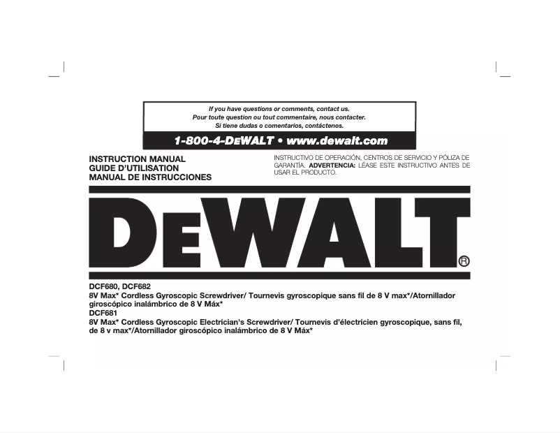Página 1 del manual Manual de usuario DeWalt DCF680