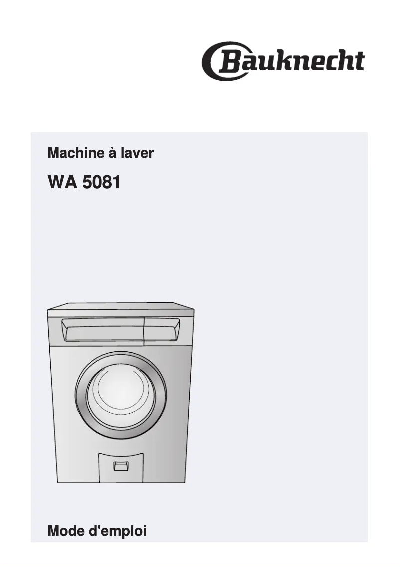 Image de la première page du manuel de l'appareil WA 5081