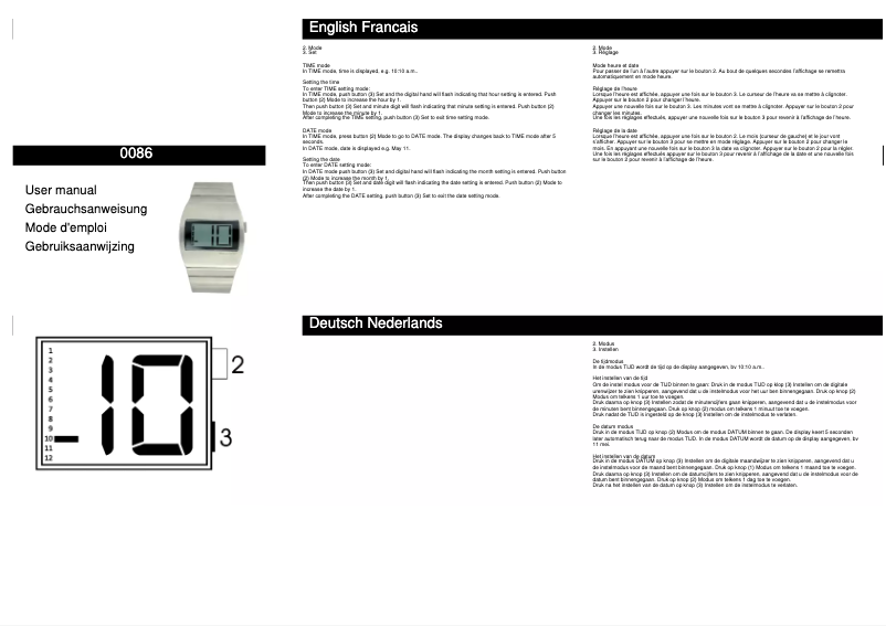 Page n°1 - Manuel utilisateur Davis 0086