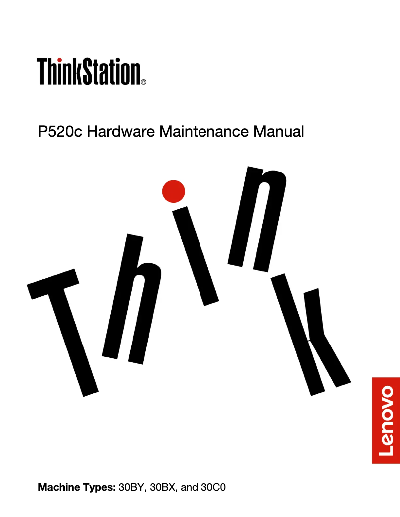 Imagen de la primera página del manual del dispositivo ThinkStation P520c