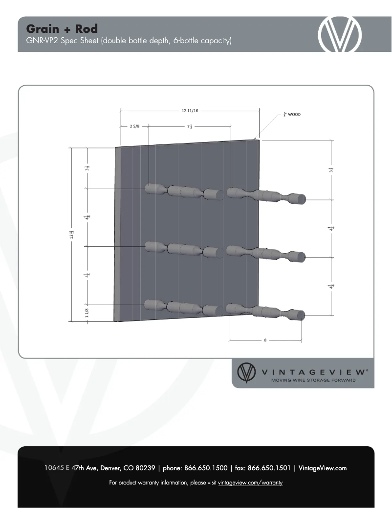 Page 1 de la notice Fiche technique VintageView GNR-VP2K