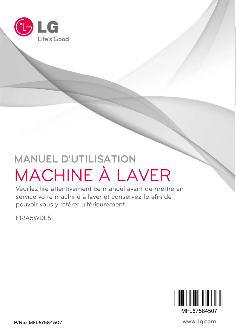 Page 1 de la notice Manuel utilisateur LG F12A5WDL5
