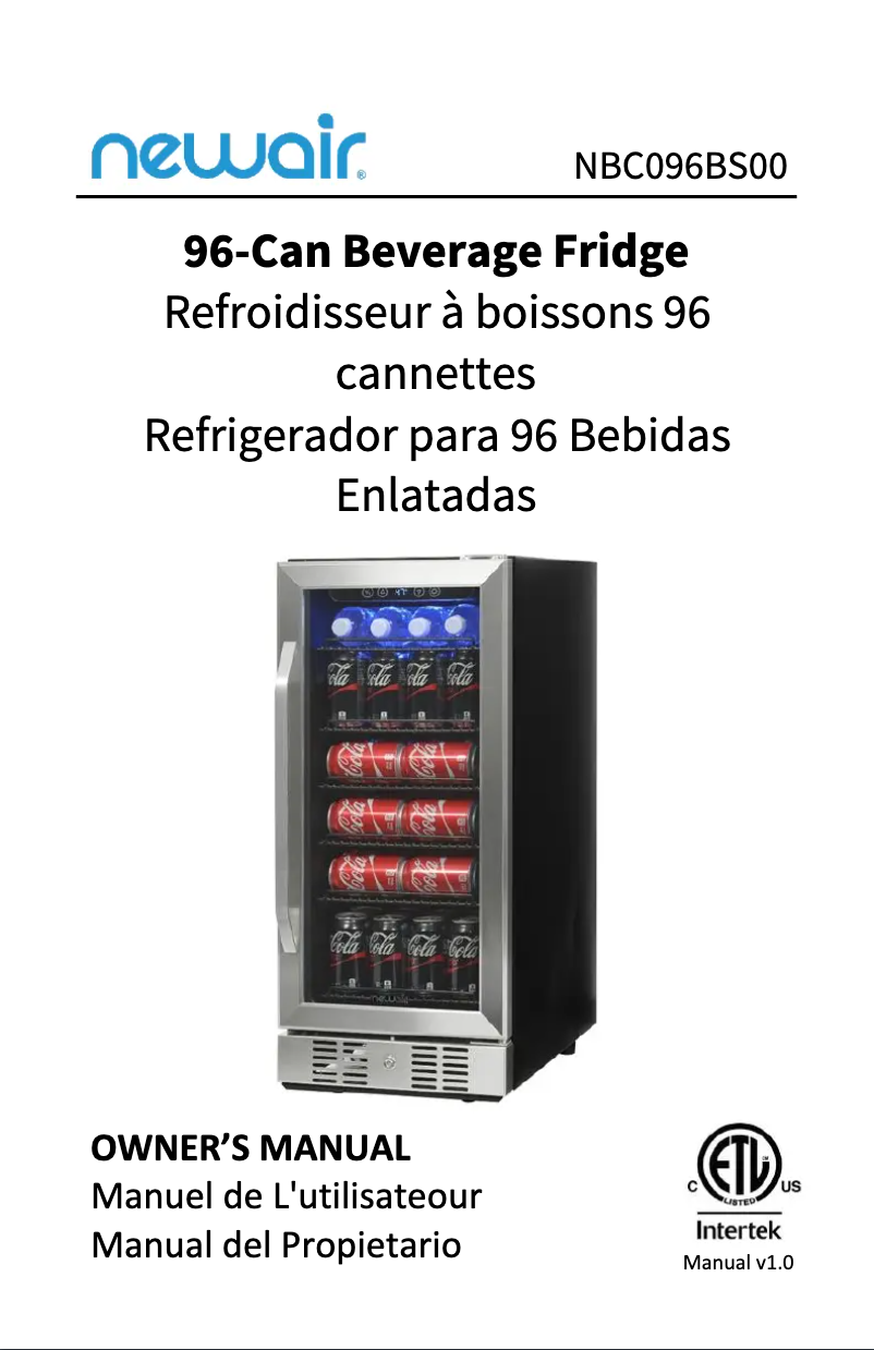 Page 1 de la notice Manuel utilisateur NewAir NBC096BS00