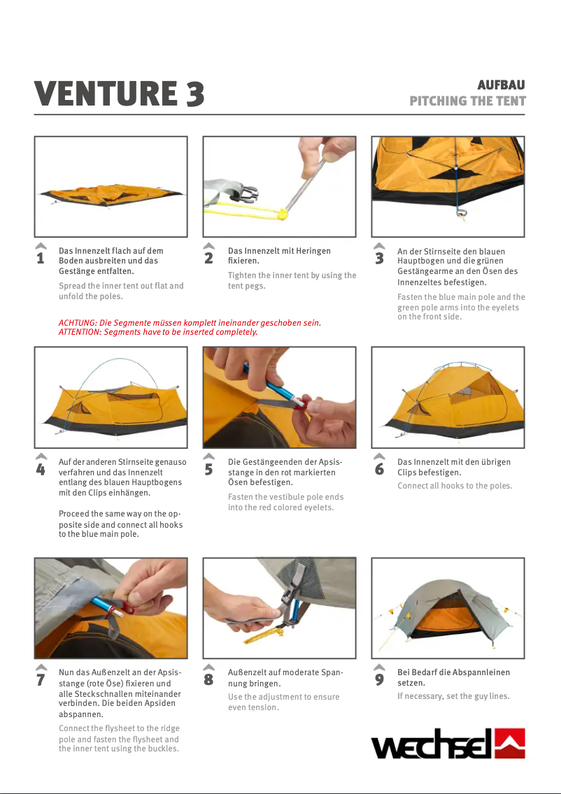 Page n°1 - Manuel utilisateur Wechsel Venture 3