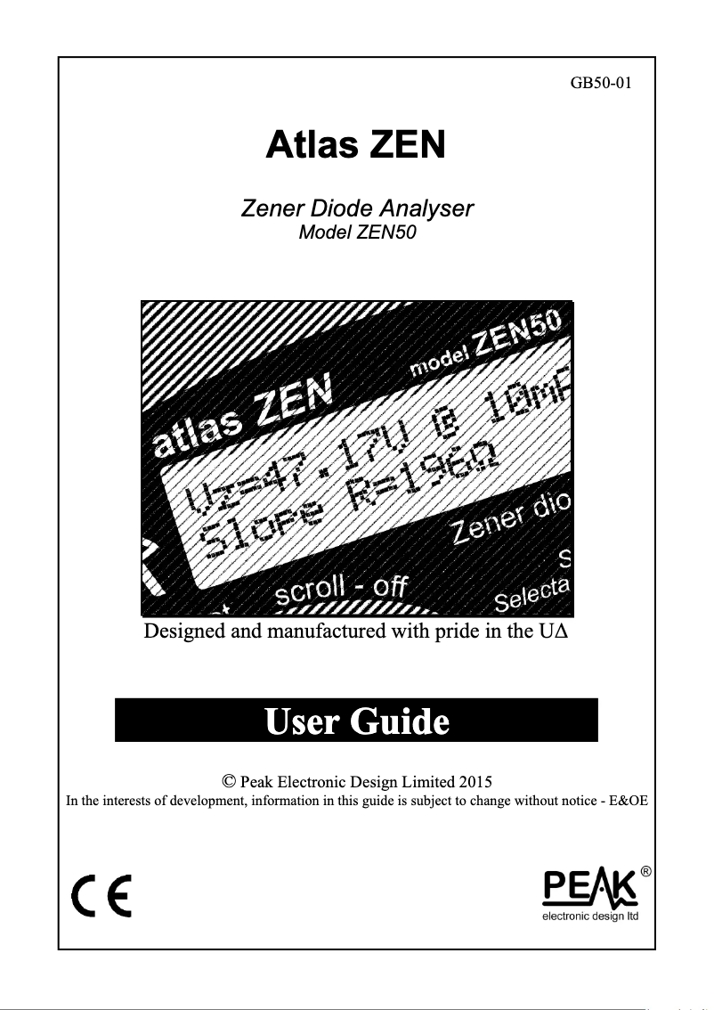 Image de la première page du manuel de l'appareil ZEN50