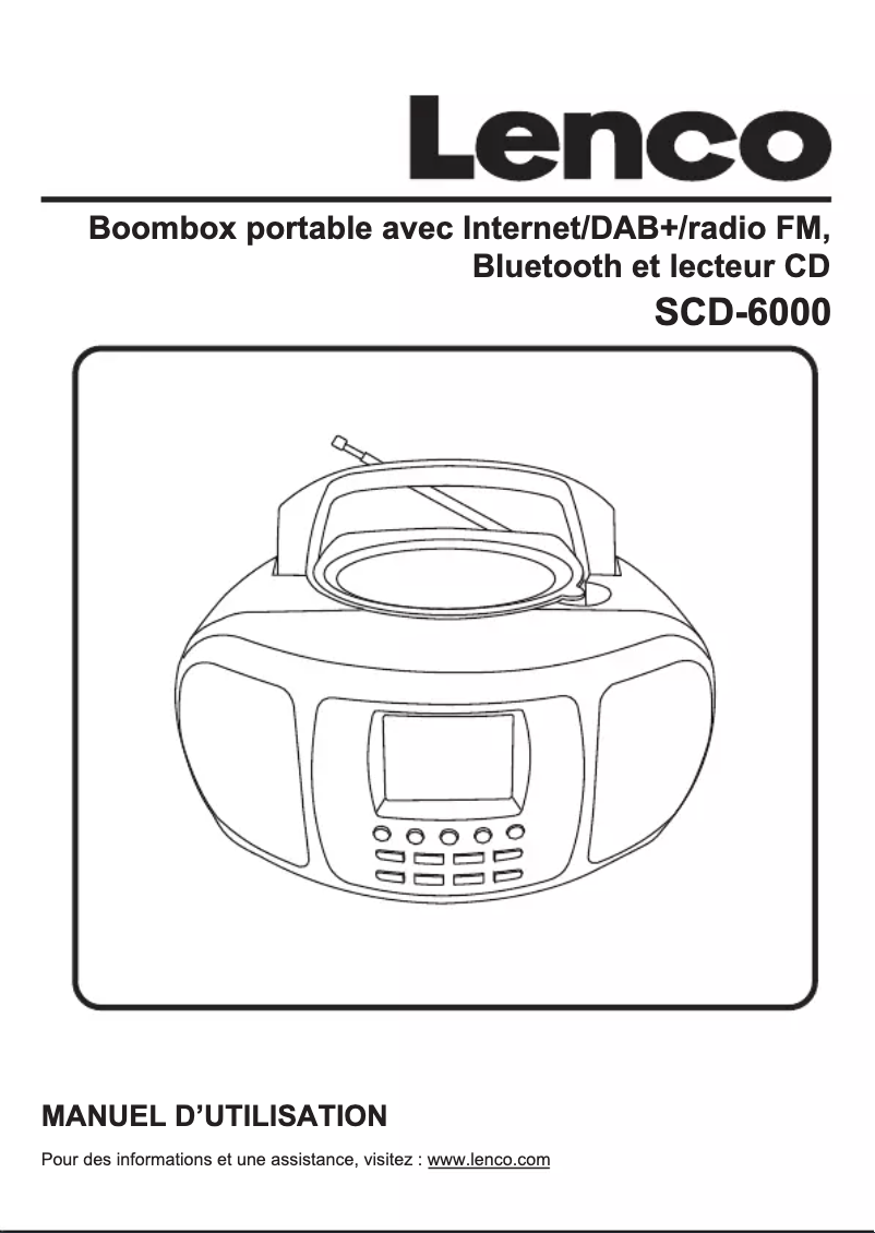 Page 1 de la notice Manuel utilisateur Lenco SCD-6000