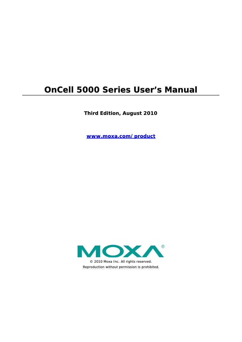 Page n°1 - Manuel utilisateur Moxa OnCell 5004-HSDPA