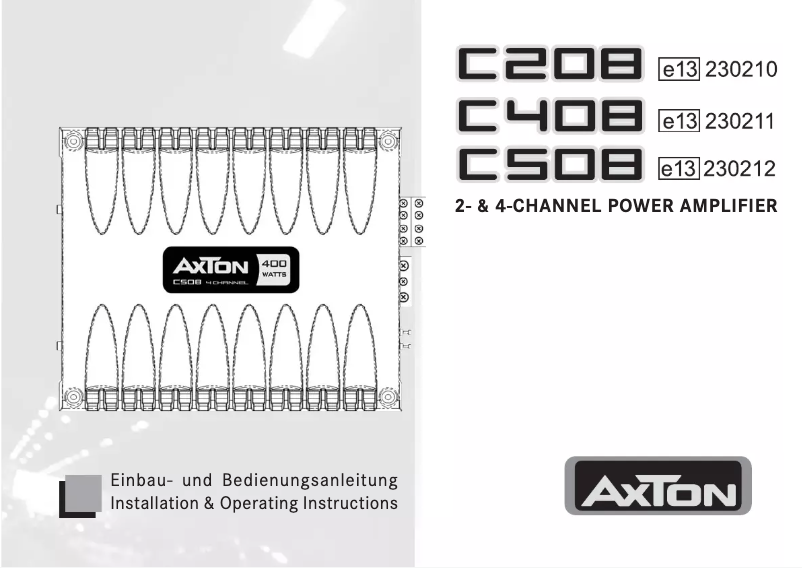 Page n°1 - Manuel utilisateur Axton C508