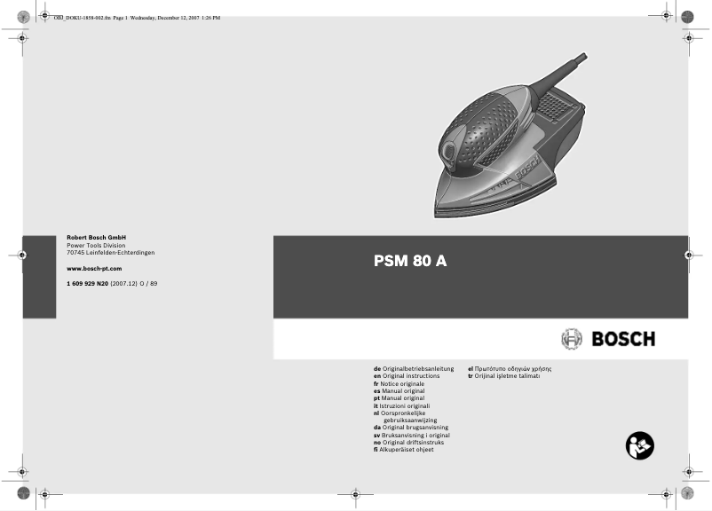 Page n°1 - Manuel utilisateur Bosch PSM 80 A