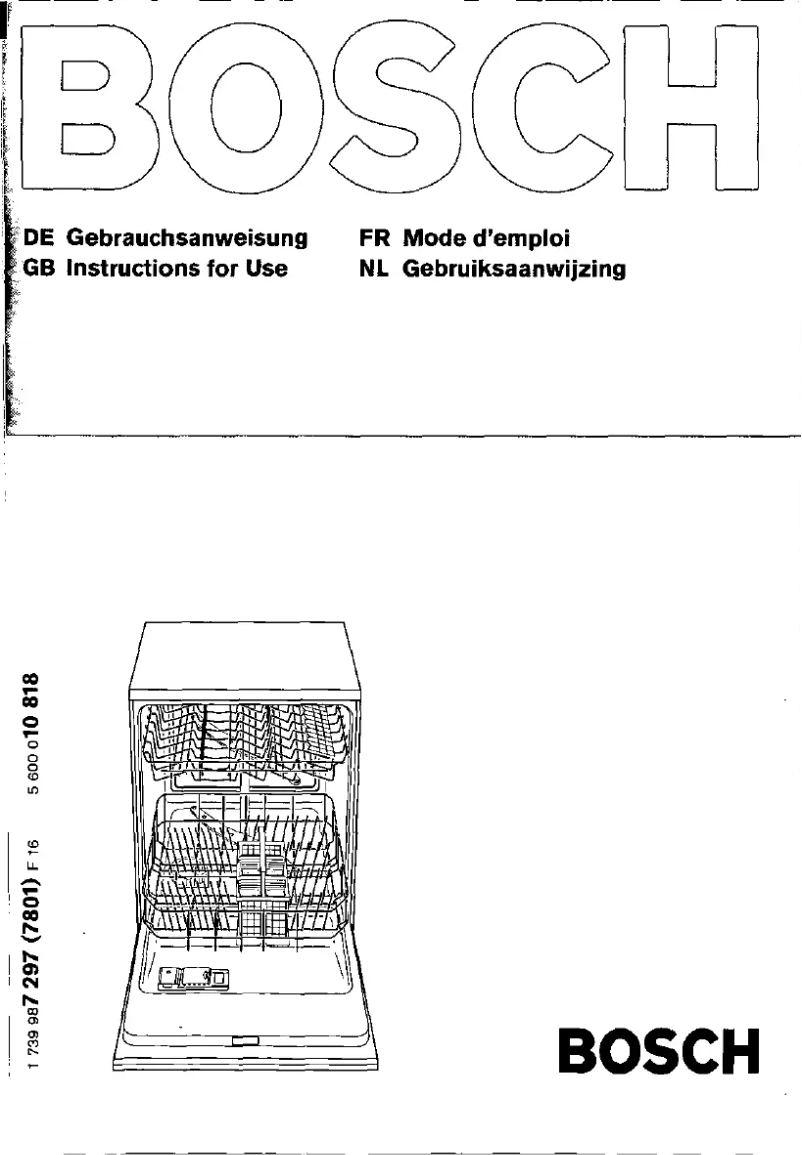 Page 1 de la notice Manuel utilisateur Bosch SGS6602