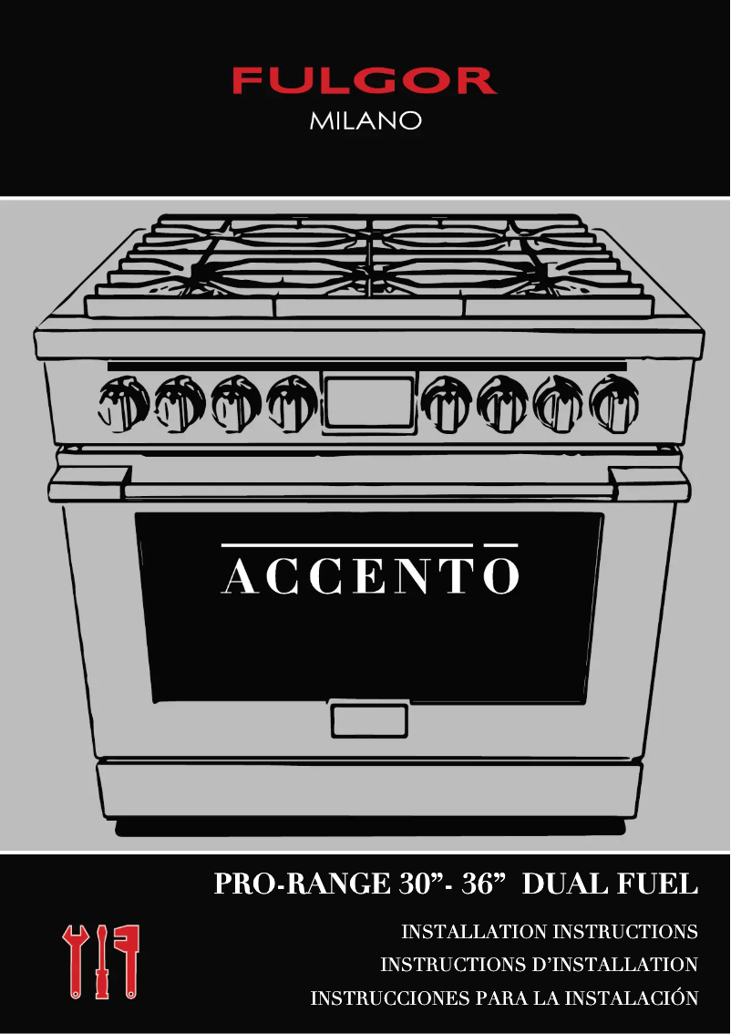 Page 1 de la notice Guide d'installation Fulgor Milano F4PDF304S1