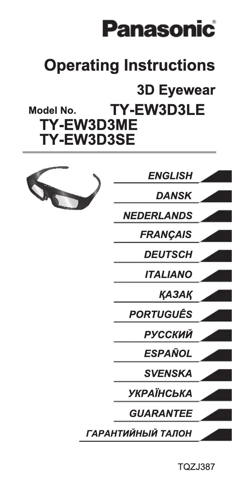 Page 1 de la notice Manuel utilisateur Panasonic TY-EW3D3LE