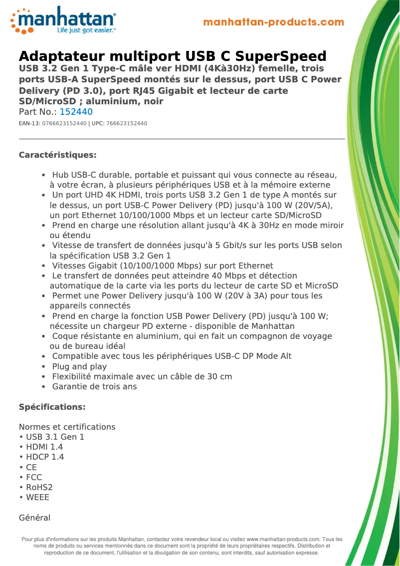 Image de la première page du manuel de l'appareil 152440
