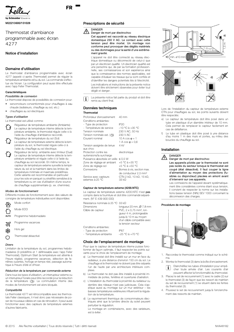 Page 1 de la notice Manuel utilisateur Feller 4277.FMI.61