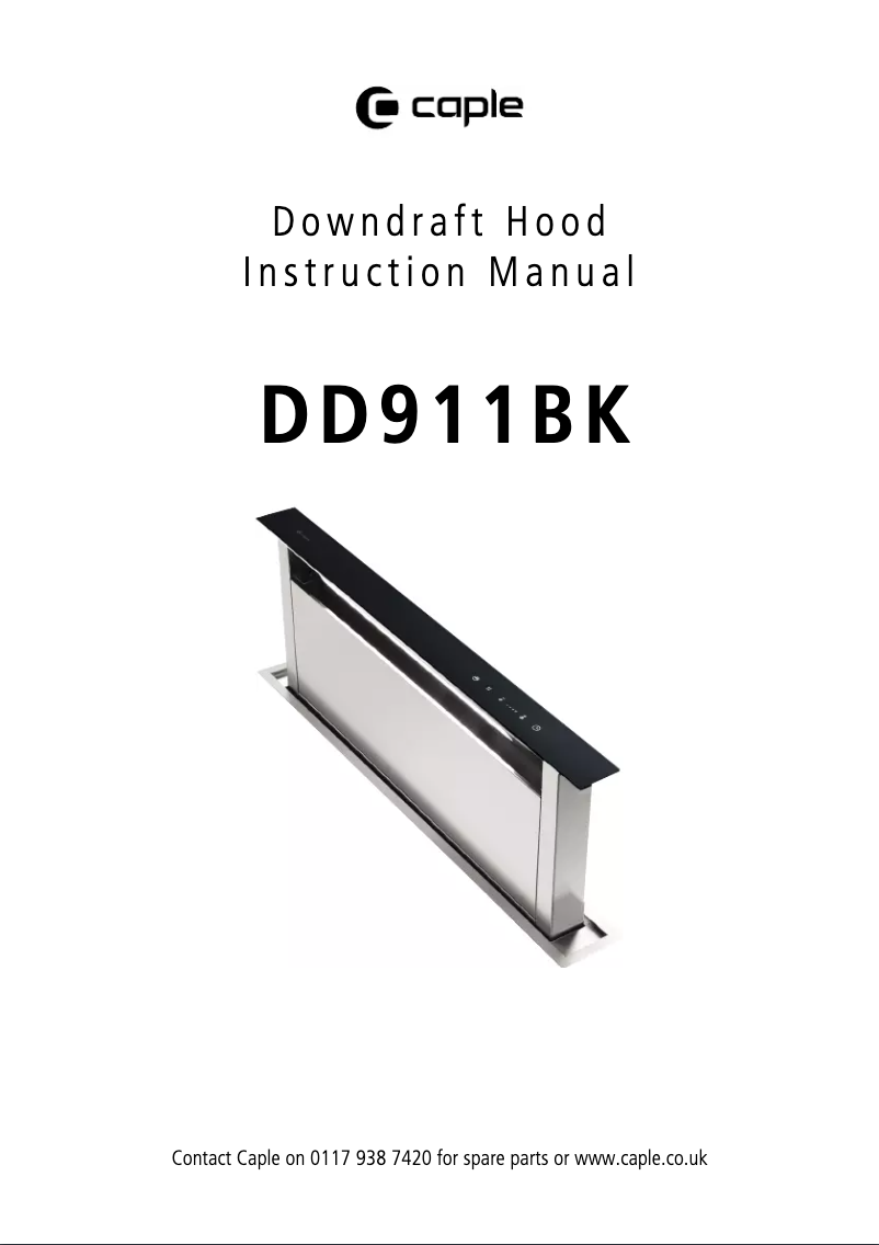 Page n°1 - Manuel utilisateur Caple DD911BK