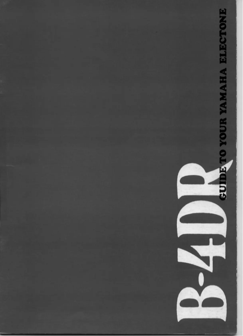 Page n°1 - Manuel utilisateur Yamaha Electone B-4DR