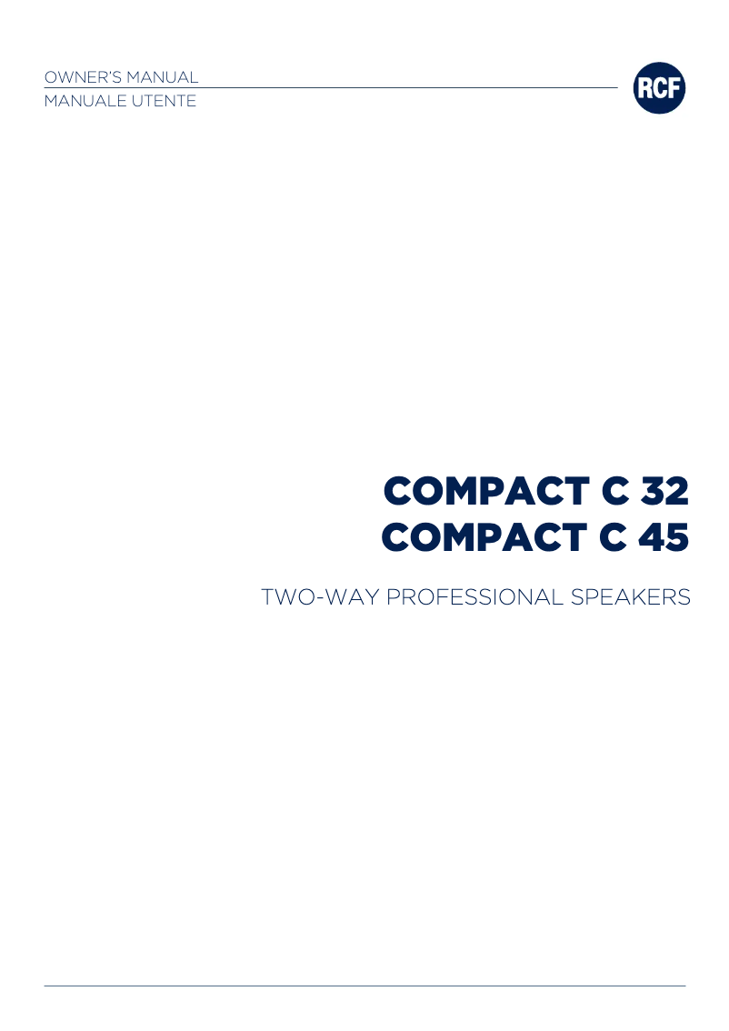 Page 1 de la notice Manuel utilisateur RCF COMPACT C 45