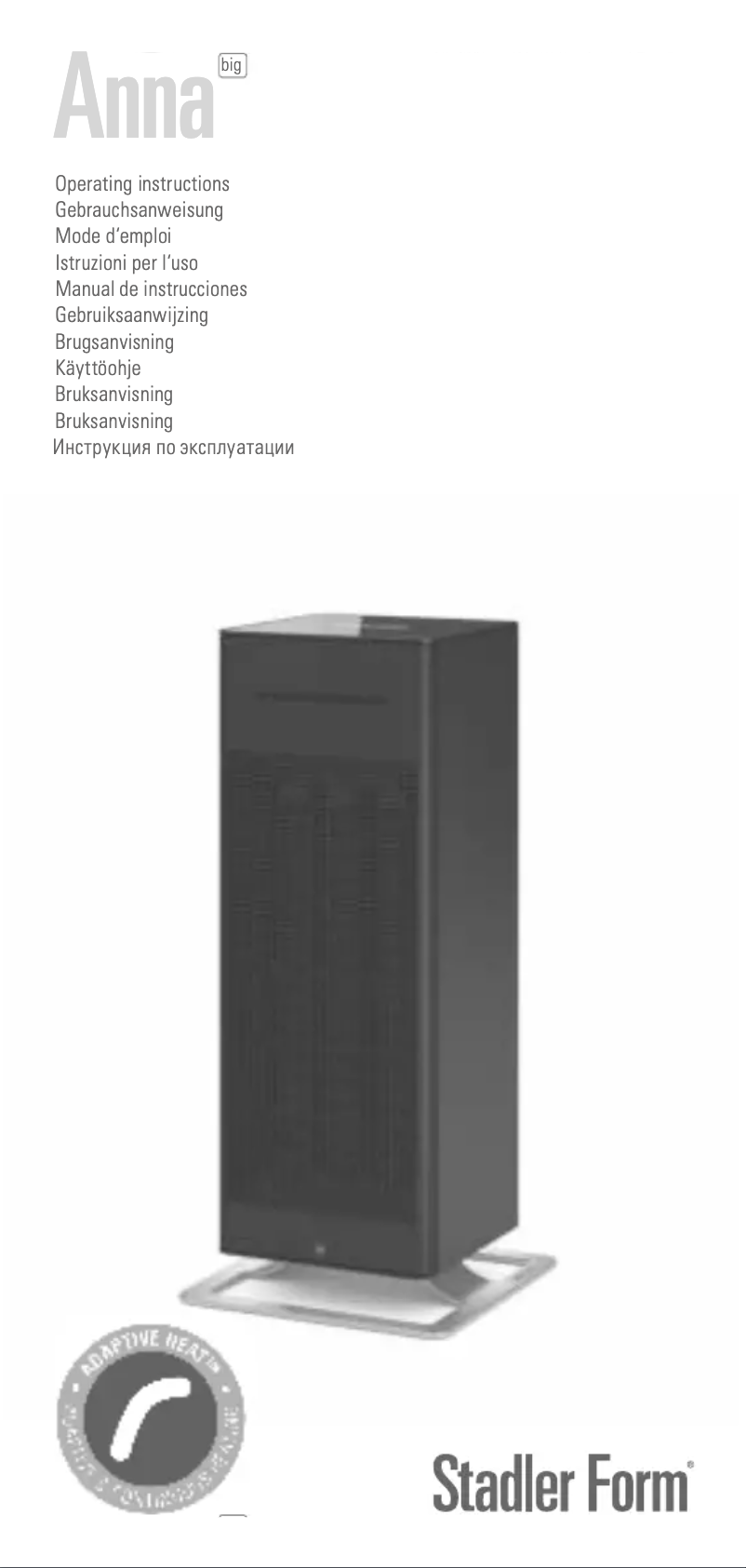 Page 1 de la notice Manuel utilisateur Stadler Form Anna