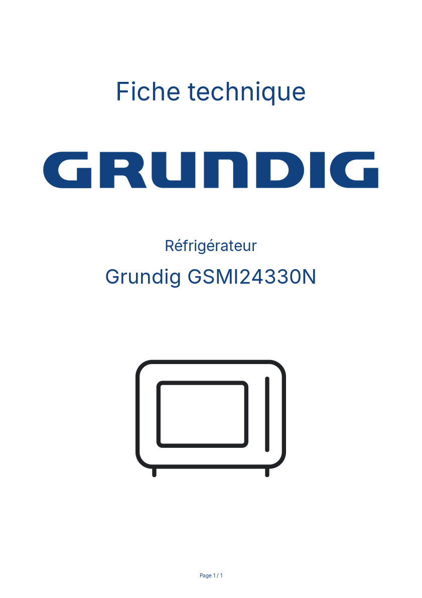 Image de la première page du manuel de l'appareil GSMI24330N