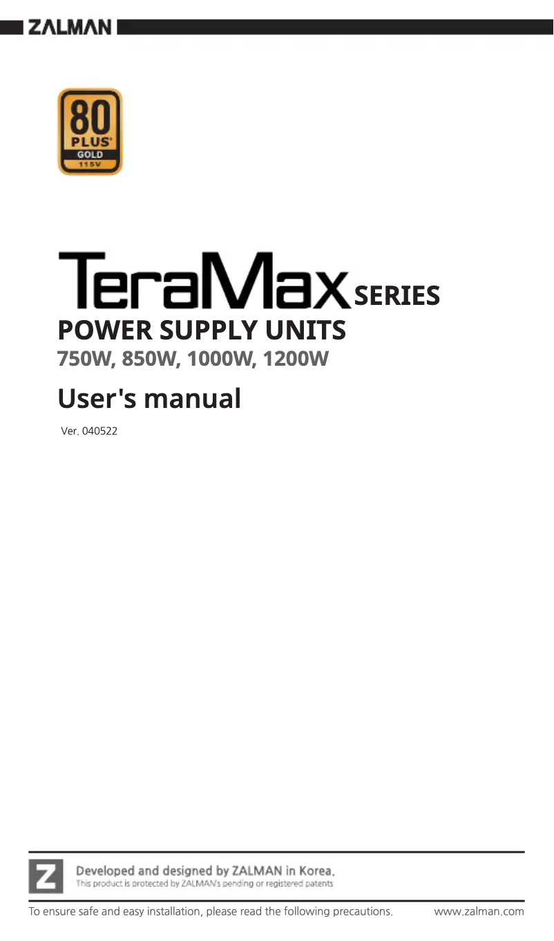 Image de la première page du manuel de l'appareil TeraMax ZM850-TMX