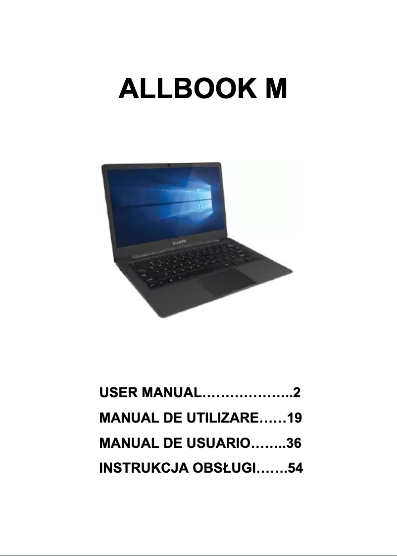 Image de la première page du manuel de l'appareil Allbook M