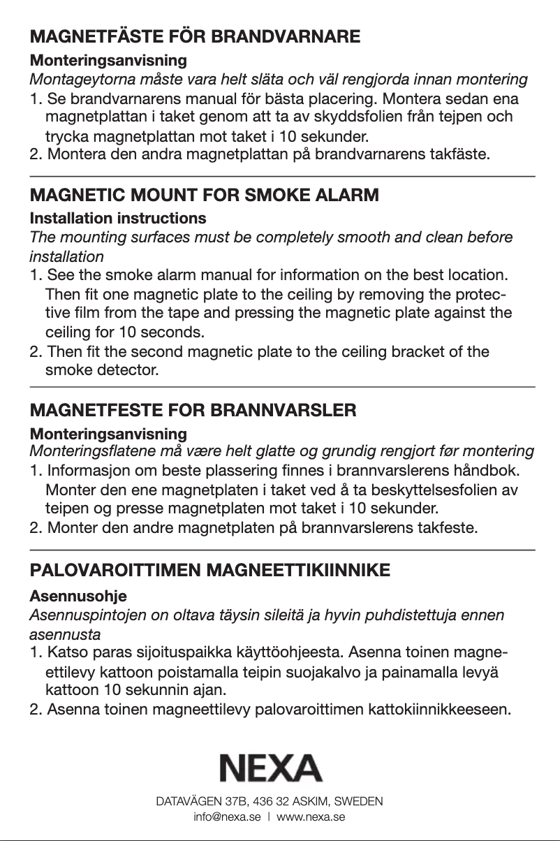 Page 1 de la notice Manuel utilisateur Nexa MF-571