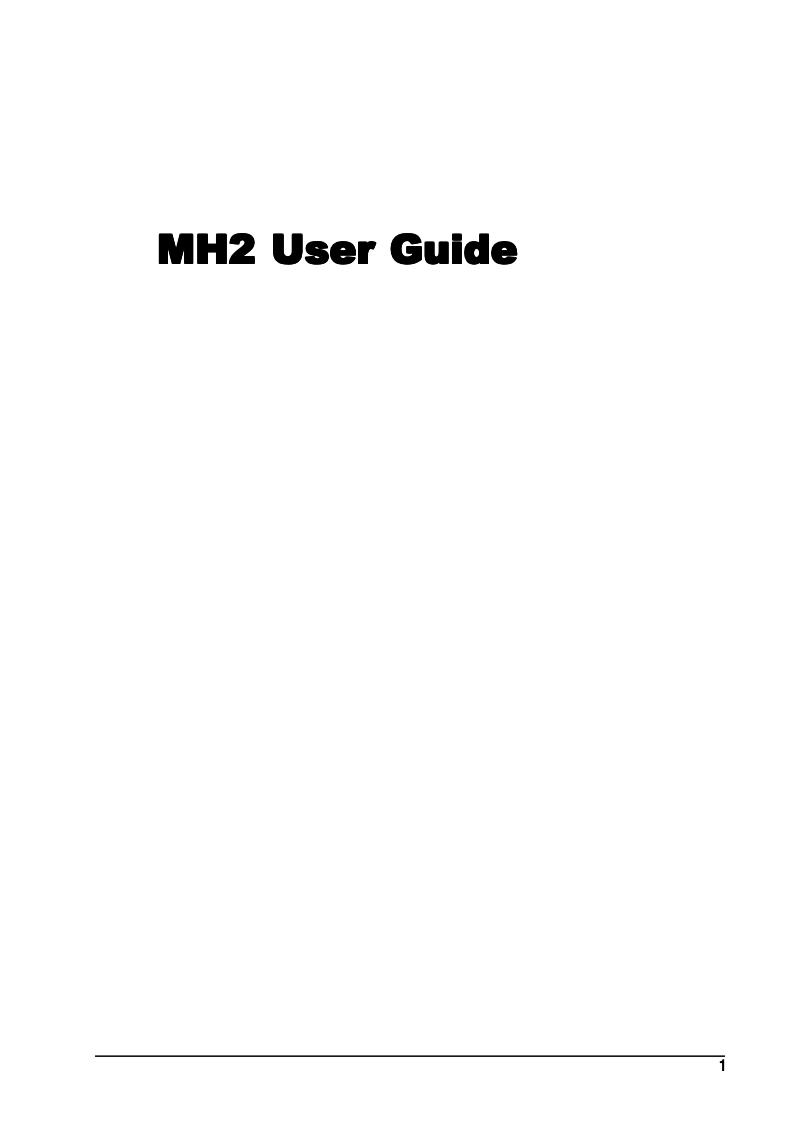 Page n°1 - Manuel utilisateur Soundcraft MH2