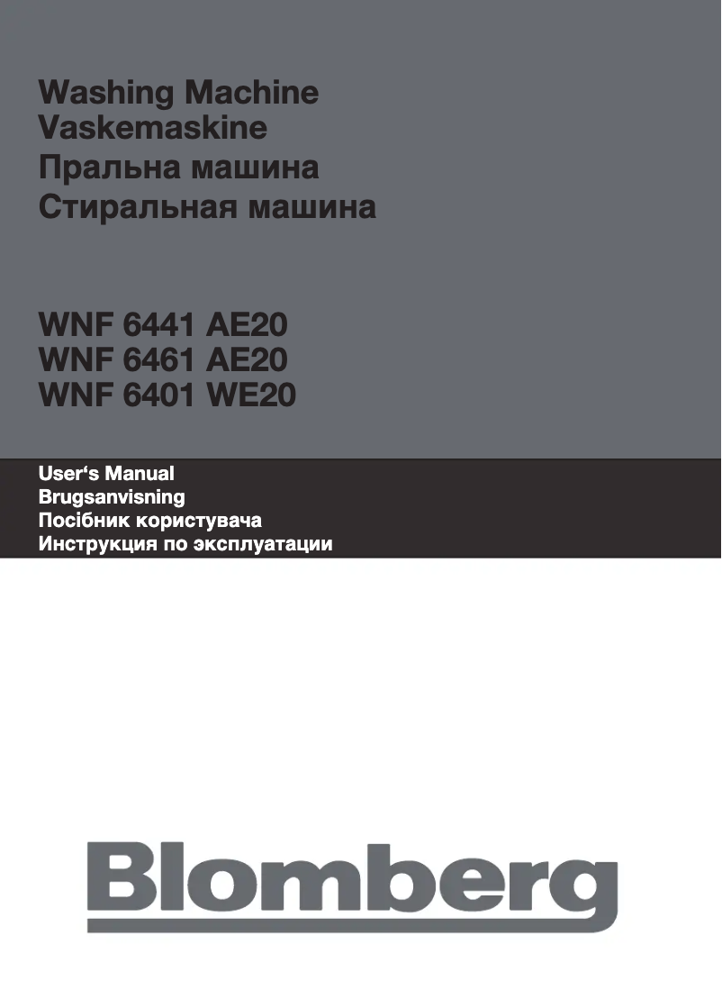 Page 1 de la notice Manuel utilisateur Blomberg WNF 6401 WE20