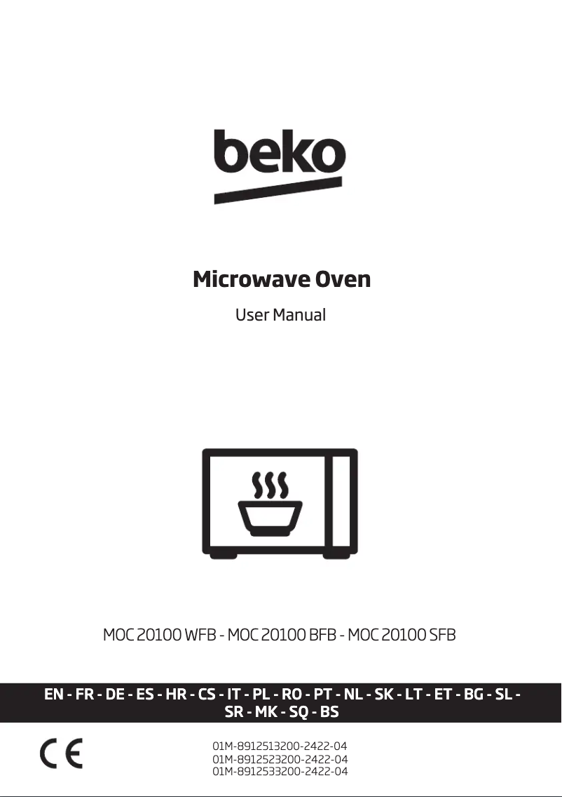 Page 1 de la notice Manuel utilisateur Beko MOC20100WFB