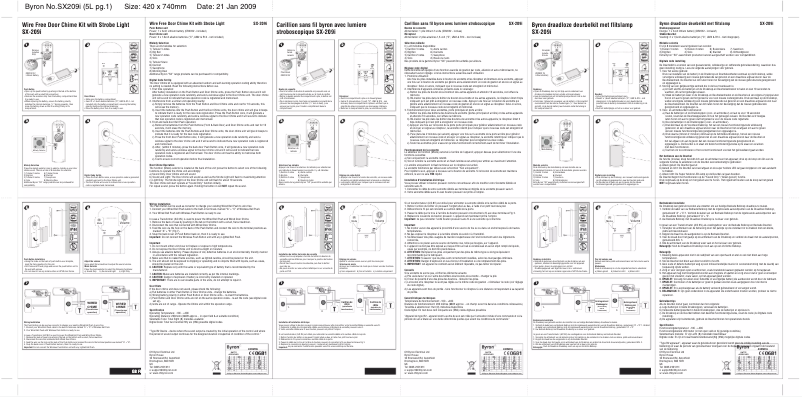 Page n°1 - Manuel utilisateur Elro SX209I