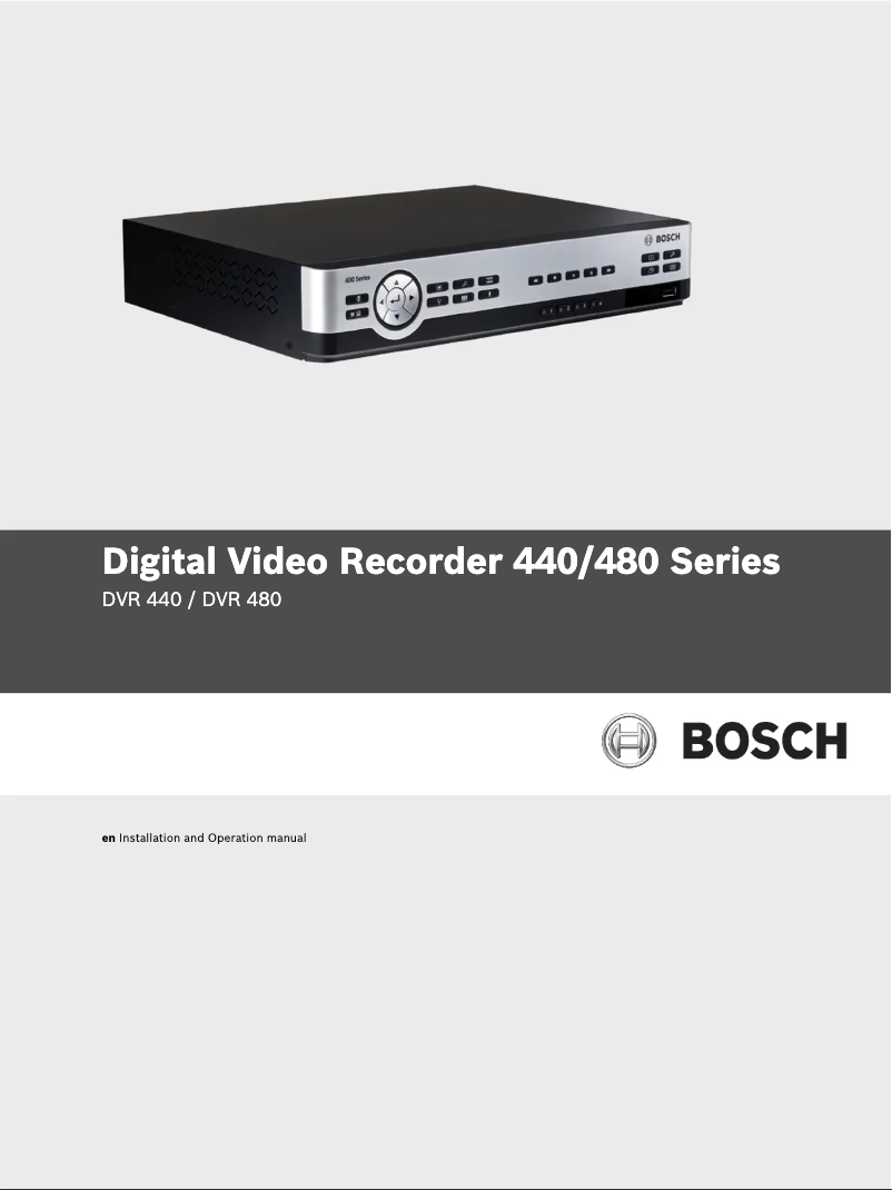 Page 1 de la notice Manuel utilisateur Bosch DVR 440