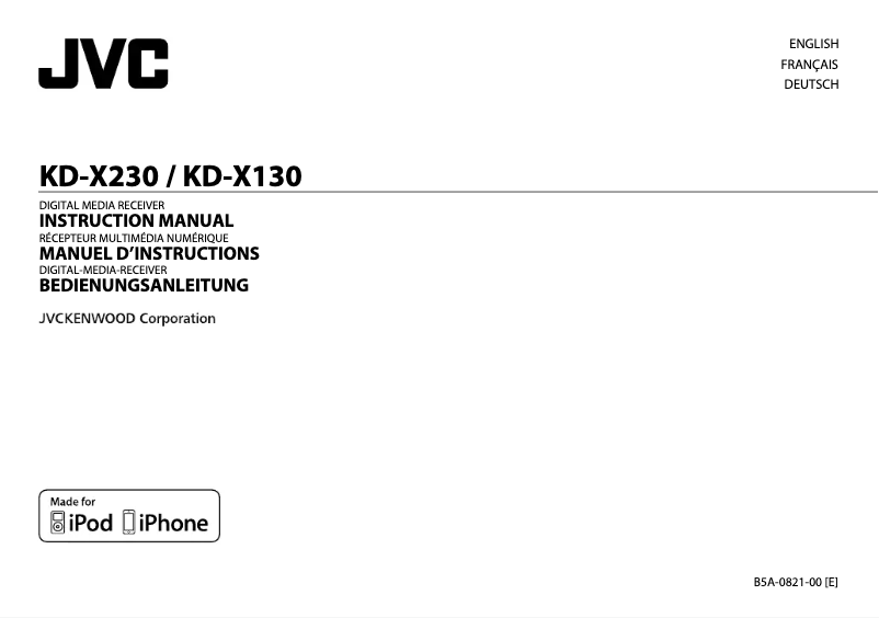 Image de la première page du manuel de l'appareil KD-X230E