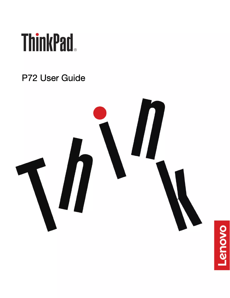 Page n°1 - Manuel utilisateur Lenovo ThinkPad P72