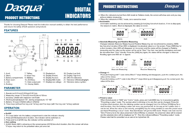 Page 1 de la notice Manuel utilisateur Dasqua SB-046