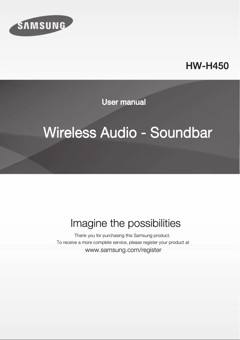 Image de la première page du manuel de l'appareil HW-H450