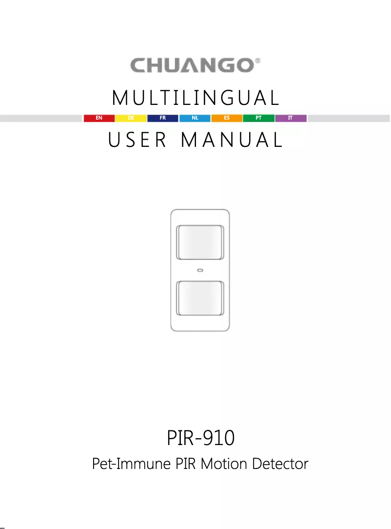 Image de la première page du manuel de l'appareil PIR-910