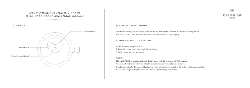 Page n°1 - Manuel utilisateur Earnshaw Beaufort Anatolia Automatic ES-8059-03