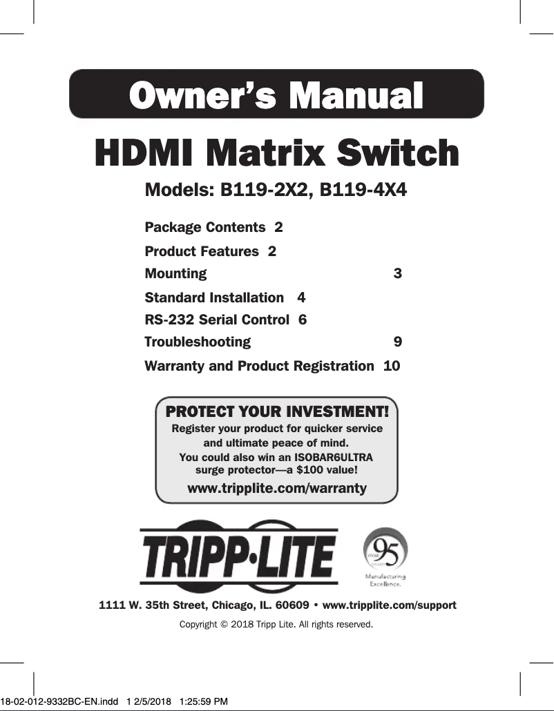 Page n°1 - Manuel utilisateur Tripp Lite B119-4X4