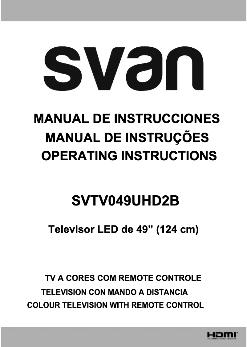 Page 1 de la notice Manuel utilisateur SVAN SVTV049UHD2B