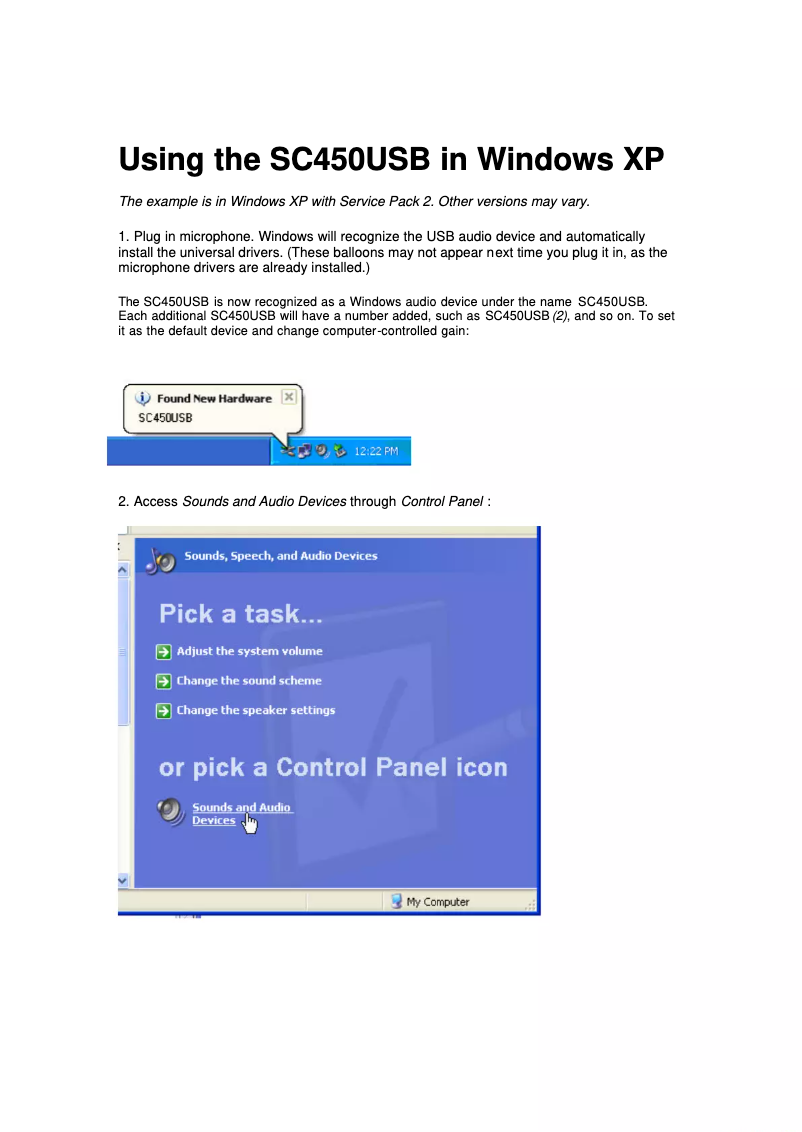 Page 1 de la notice Manuel utilisateur the t.bone SC 450 USB