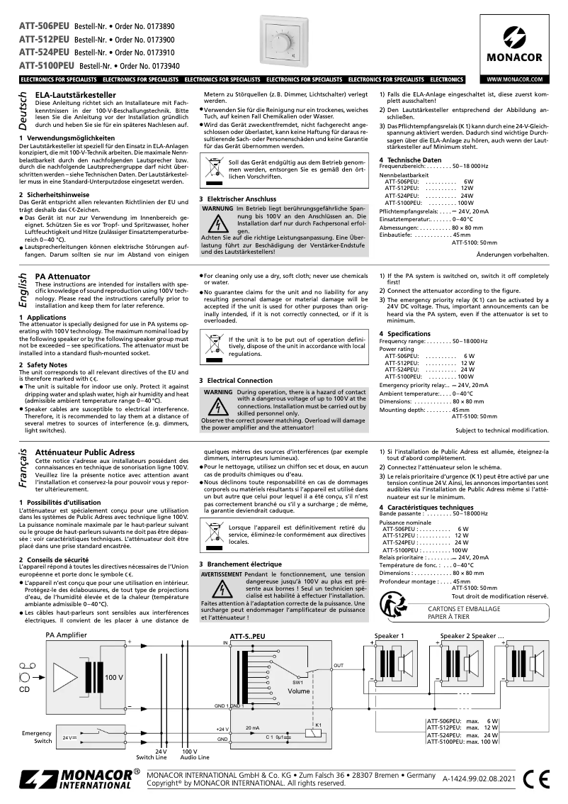 Image de la première page du manuel de l'appareil ATT-5100PEU