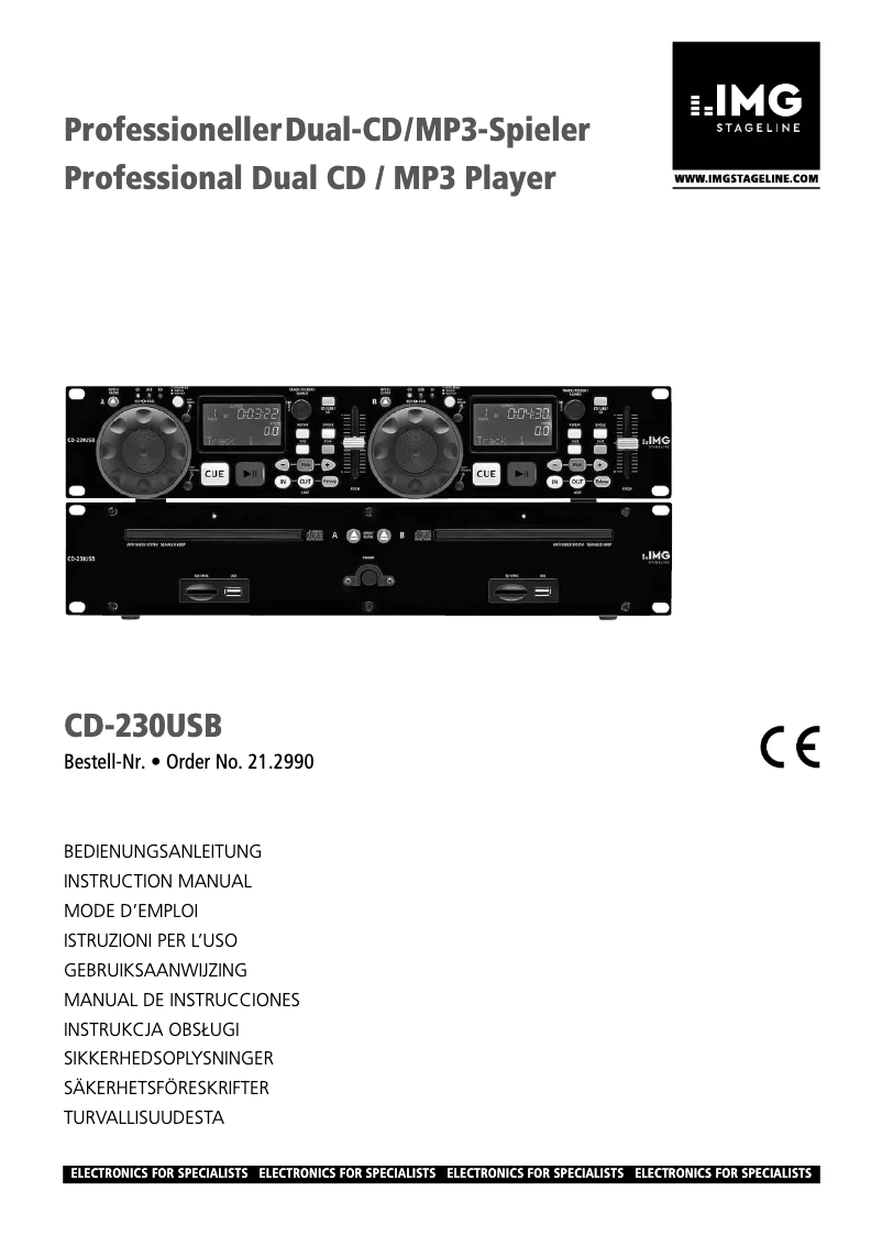 Page n°1 - Manuel utilisateur IMG Stageline CD-230USB
