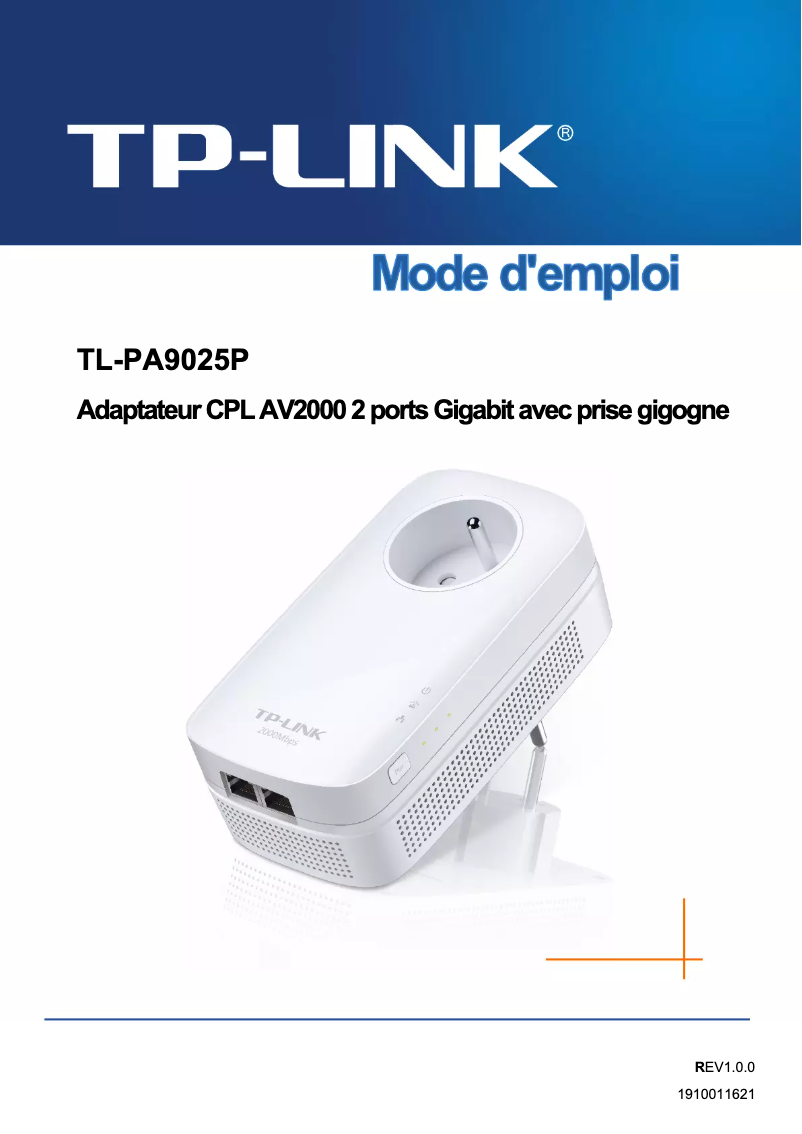 Image de la première page du manuel de l'appareil TL-PA9025P