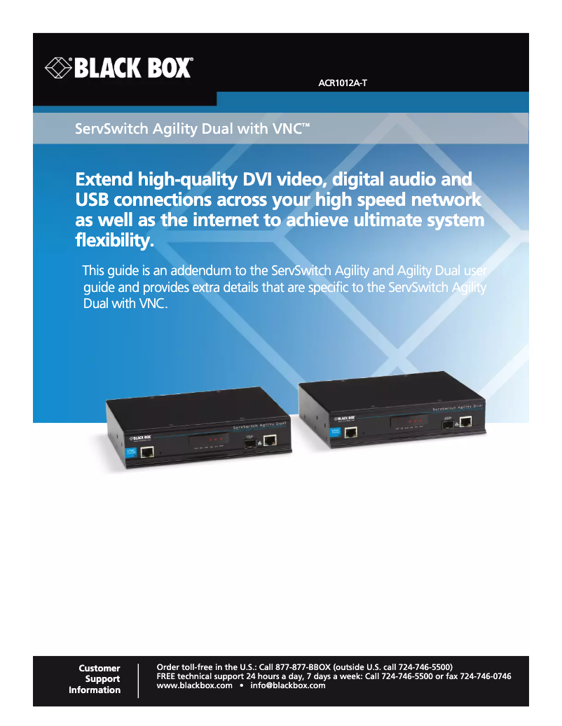 Page n°1 - Manuel utilisateur Black Box ACR1012A-T